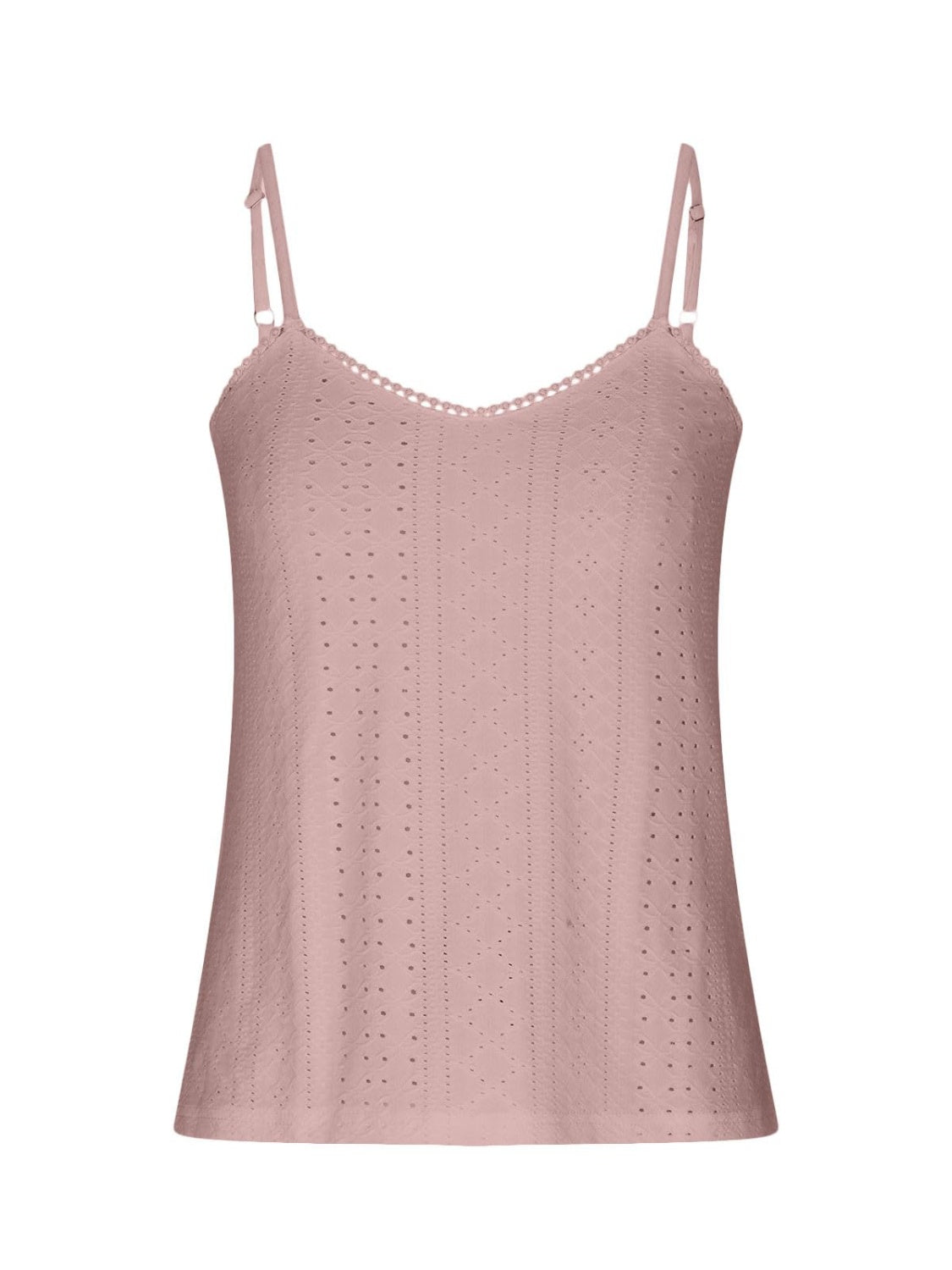 Eyelet Lace Detail V-Neck Cami-Angel Casuals