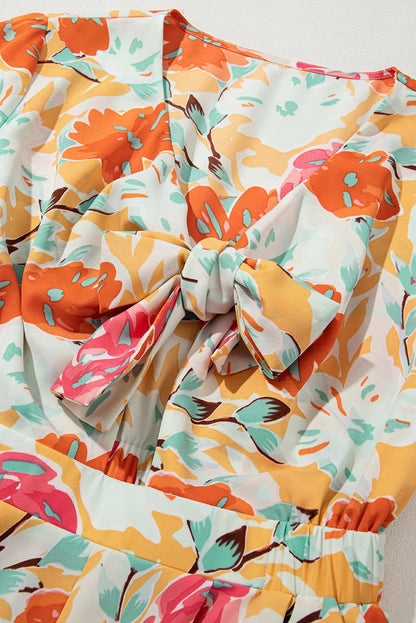 Tied Printed Half Sleeve Romper-Angel Casuals