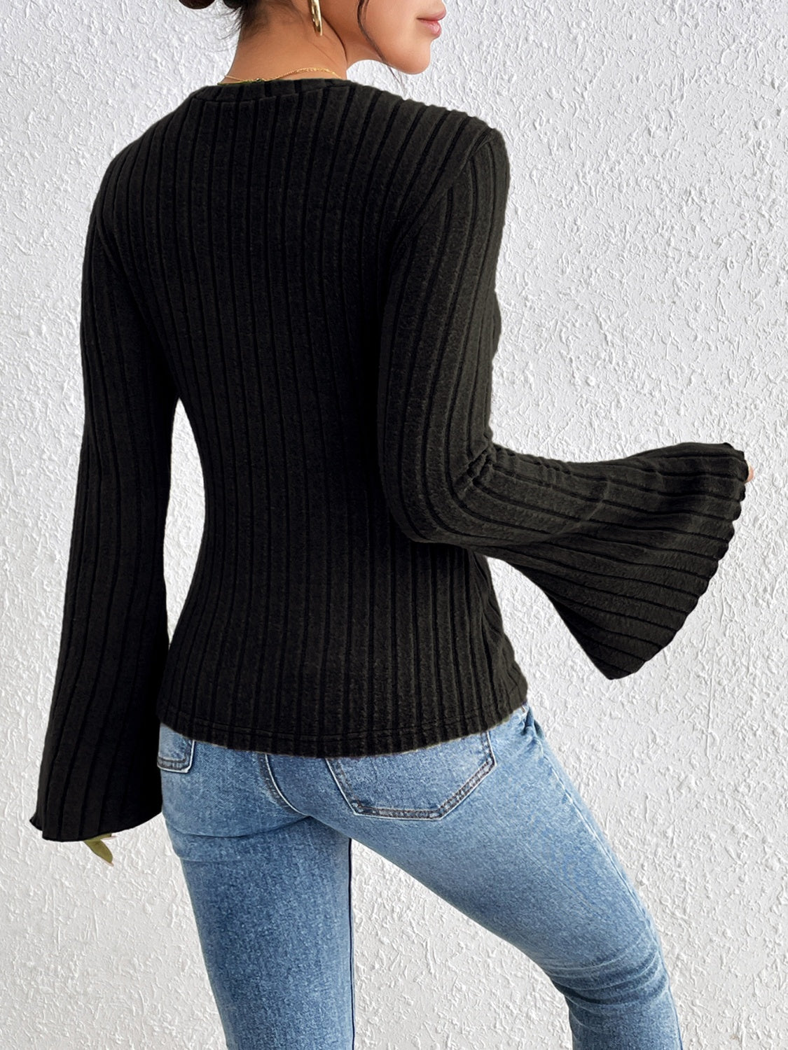 Honey Round Neck Flare Sleeve T-Shirt-Angel Casuals
