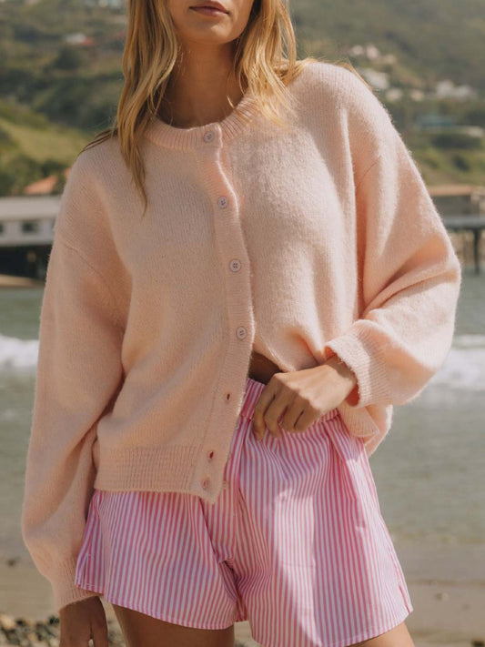 Button Down Long Sleeve Cardigan-Angel Casuals