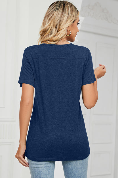 V-Neck Short Sleeve T-Shirt-Angel Casuals