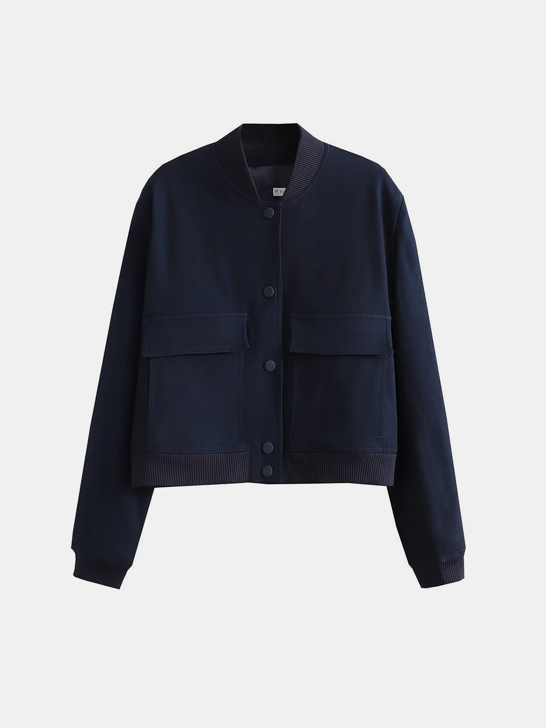 Pocketed Snap Down Baseball Collar Jacket-Angel Casuals