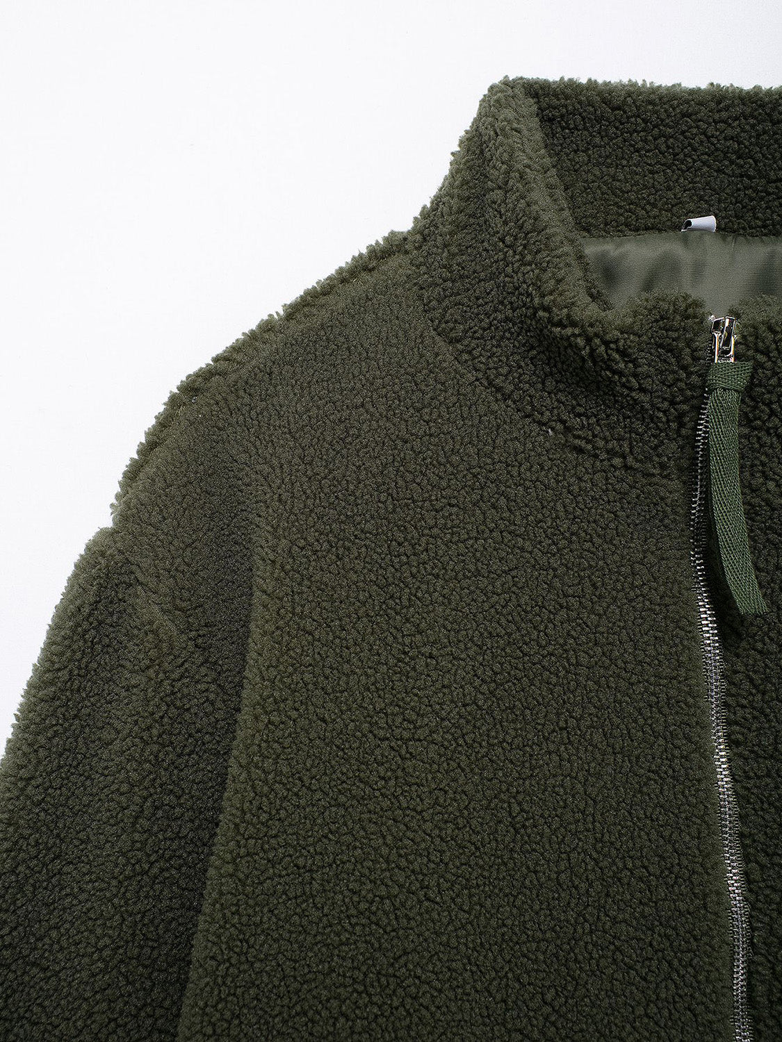 Turtleneck Zip Up Long Sleeve Plush Jacket-Angel Casuals