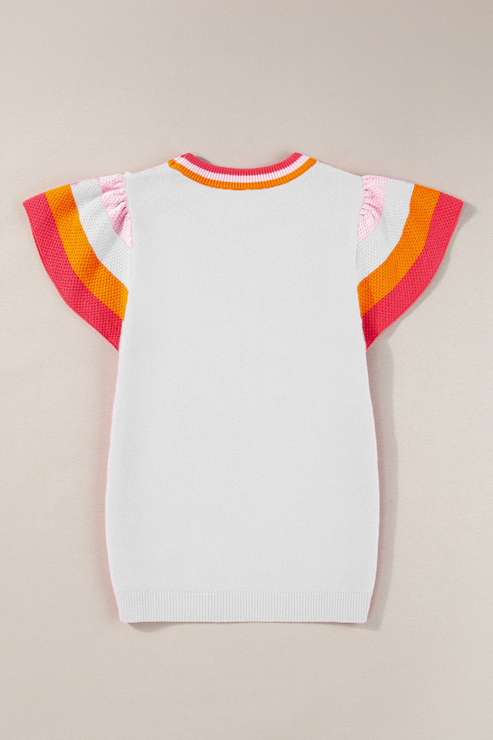 Color Block Round Neck Knit Top-Angel Casuals