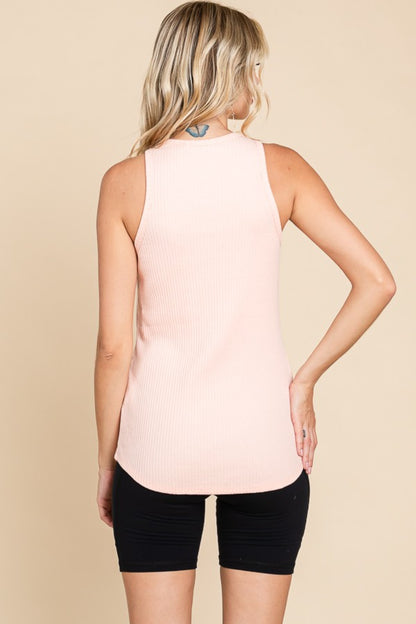 Culture Code Ribbed Round Neck Tank-Angel Casuals