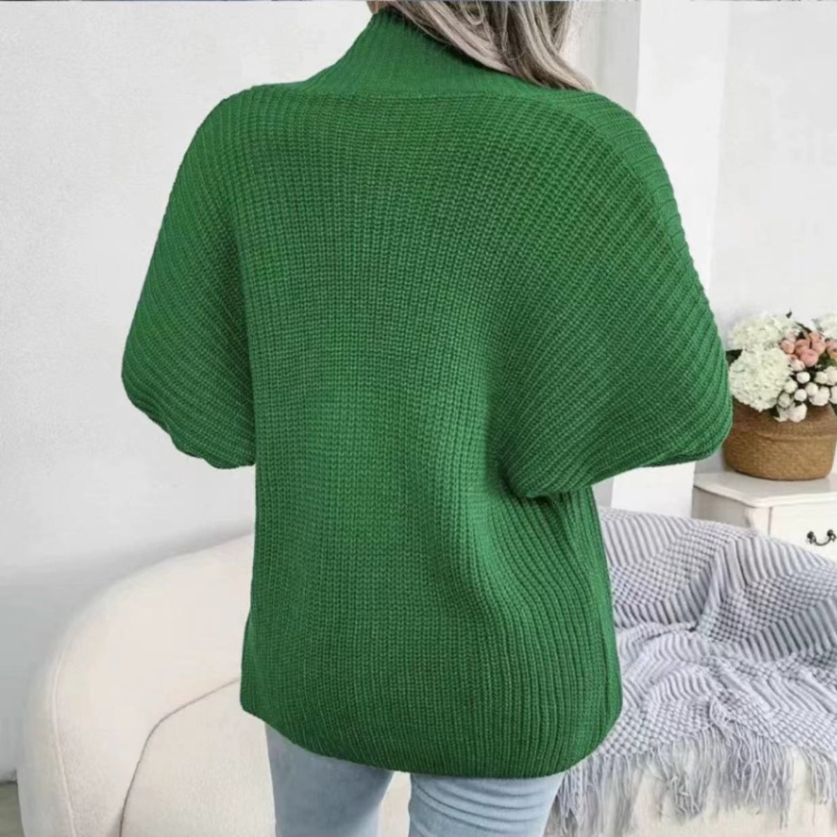 Open Front Lantern Sleeve Cardigan-Angel Casuals