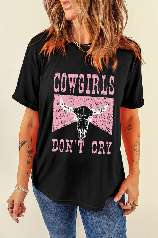 Graphic Round Neck Short Sleeve T-Shirt-Angel Casuals