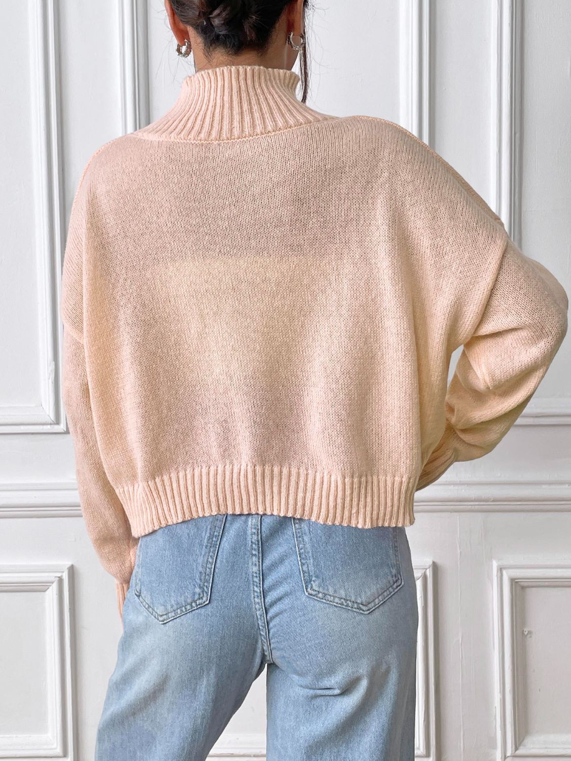 Turtleneck Long Sleeve Sweater-Angel Casuals