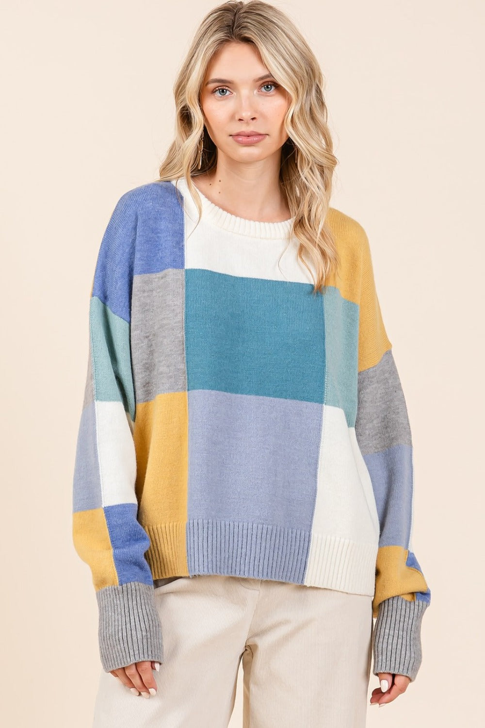 Mittoshop Color Block Round Neck Sweater-Angel Casuals