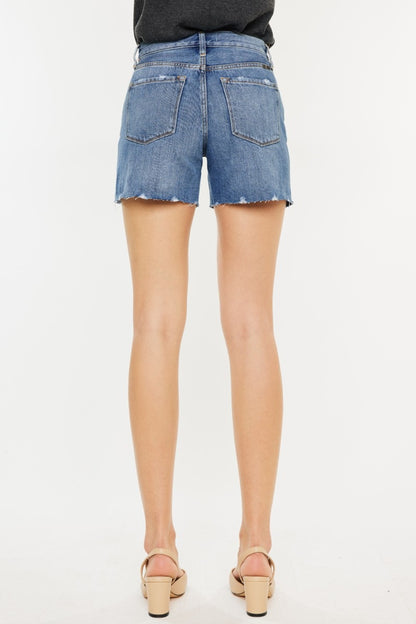 Kancan Distressed High Waist Denim Shorts-Angel Casuals