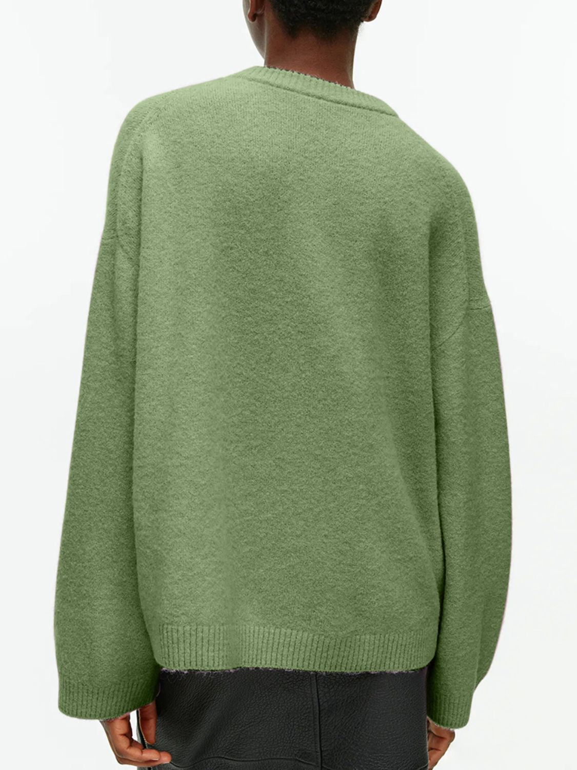 Round Neck Drop Shoulder Sweater-Angel Casuals