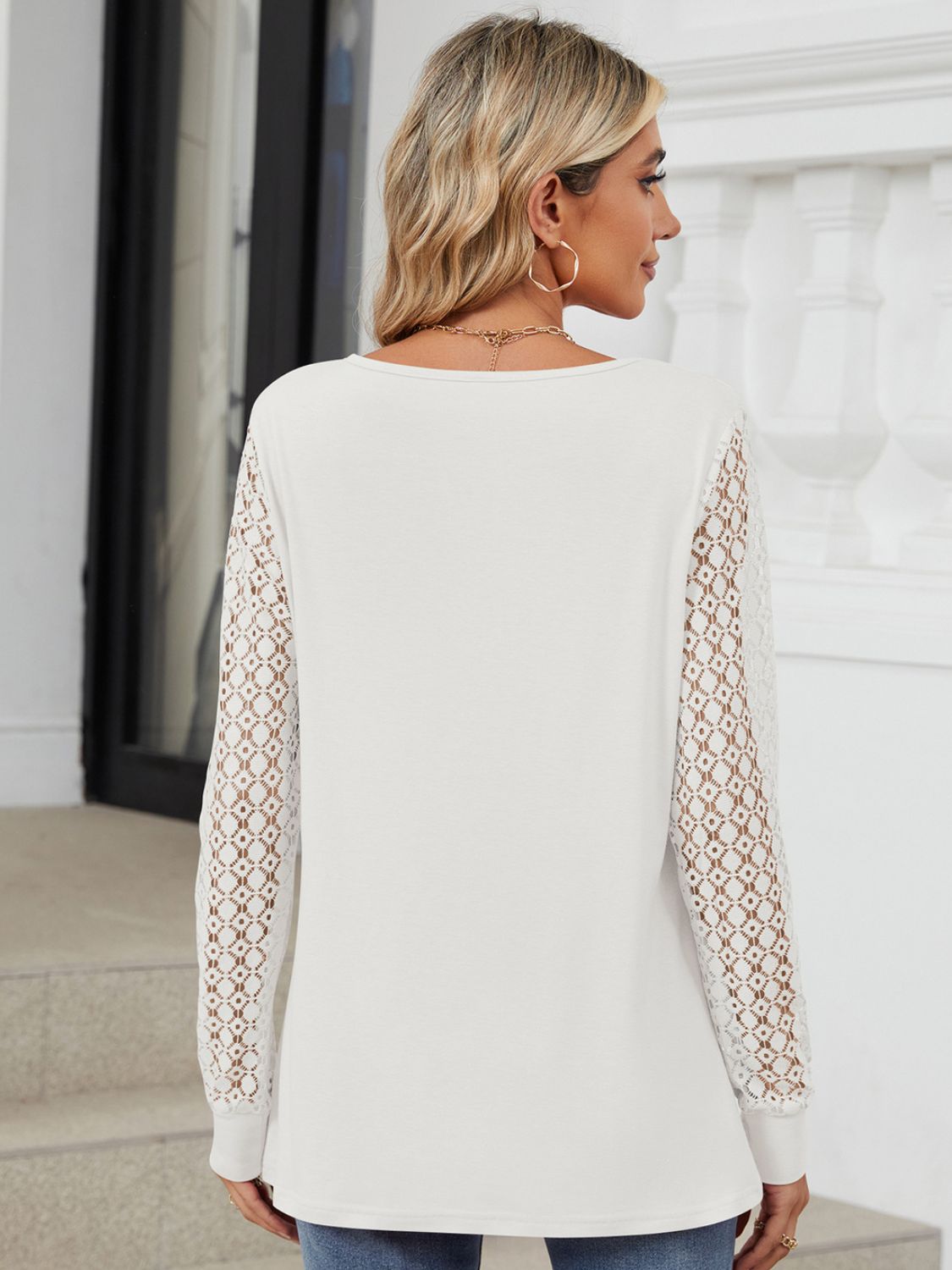 Cutout Round Neck Long Sleeve T-Shirt-Angel Casuals