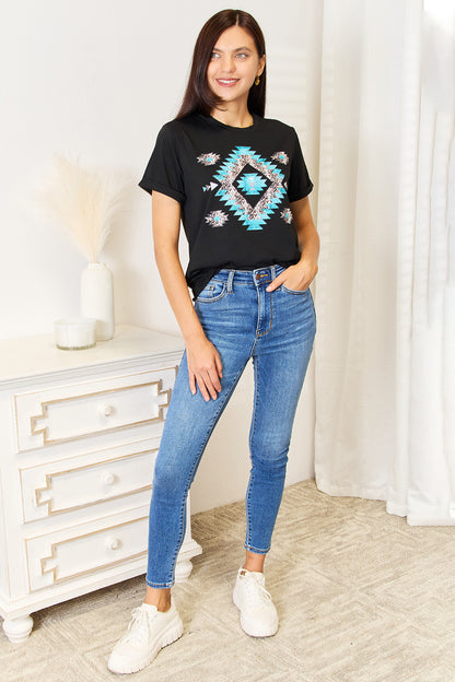 Simply Love Graphic Short Sleeve T-Shirt-Angel Casuals