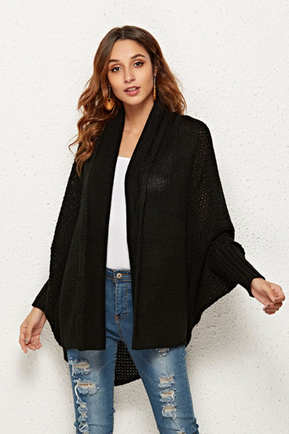 Open Front Dolman Sleeve Longline Cardigan-Angel Casuals