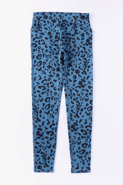 Leopard Print Wide Waistband Leggings-Angel Casuals