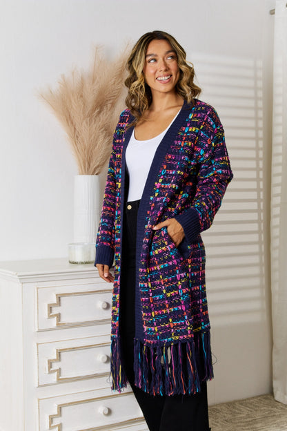 Angel Wings Fringe Hem Open Front Cardigan-Angel Casuals