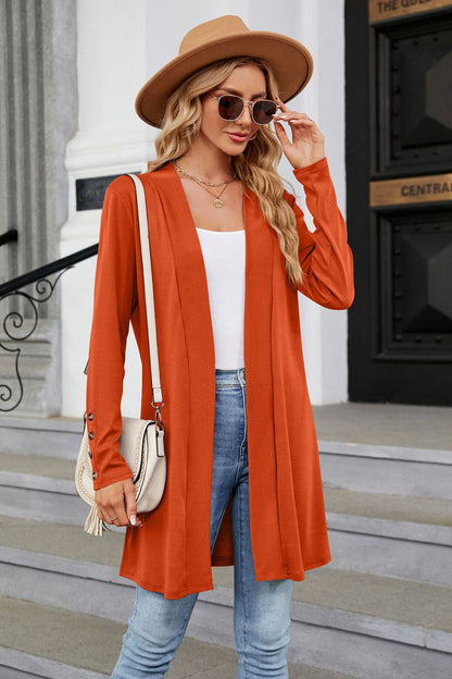 Long Sleeve Open Front Cardigan-Angel Casuals