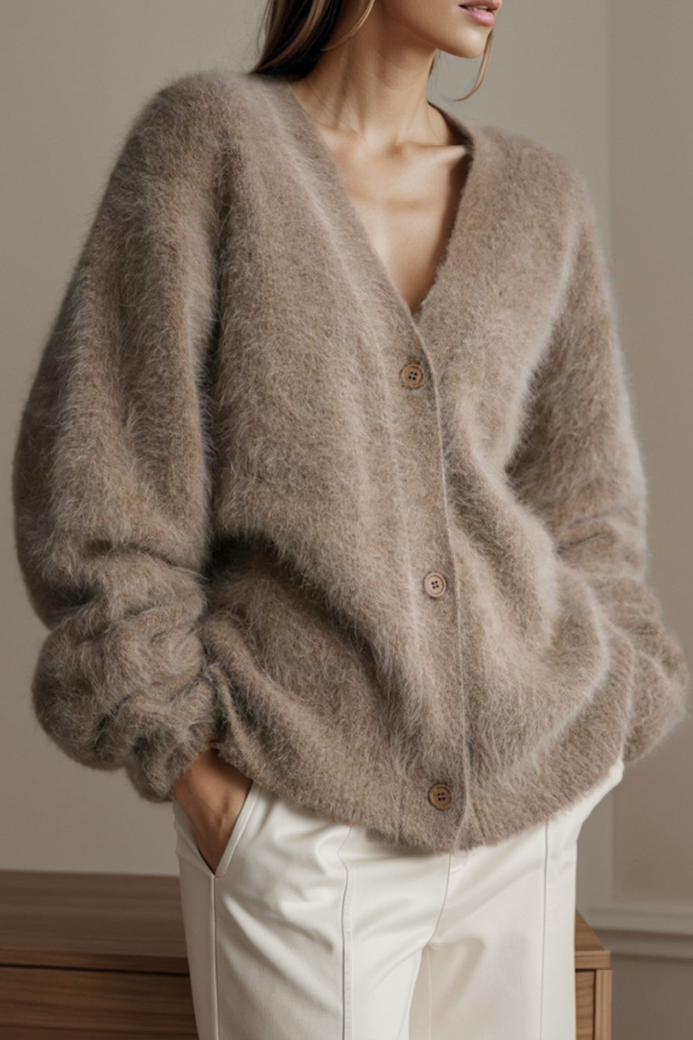 Button Up Dropped Shoulder Cardigan-Angel Casuals