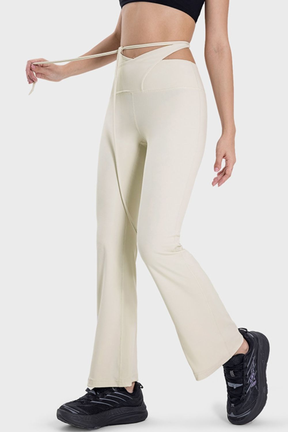 Tied Mid-Rise Waist Active Pants-Angel Casuals