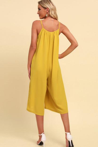 Spaghetti Strap Scoop Neck Jumpsuit-Angel Casuals