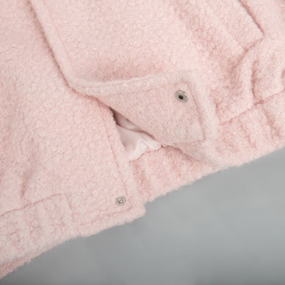Double Take Plush Mock Neck Snap Down Jacket with Pockets-Angel Casuals