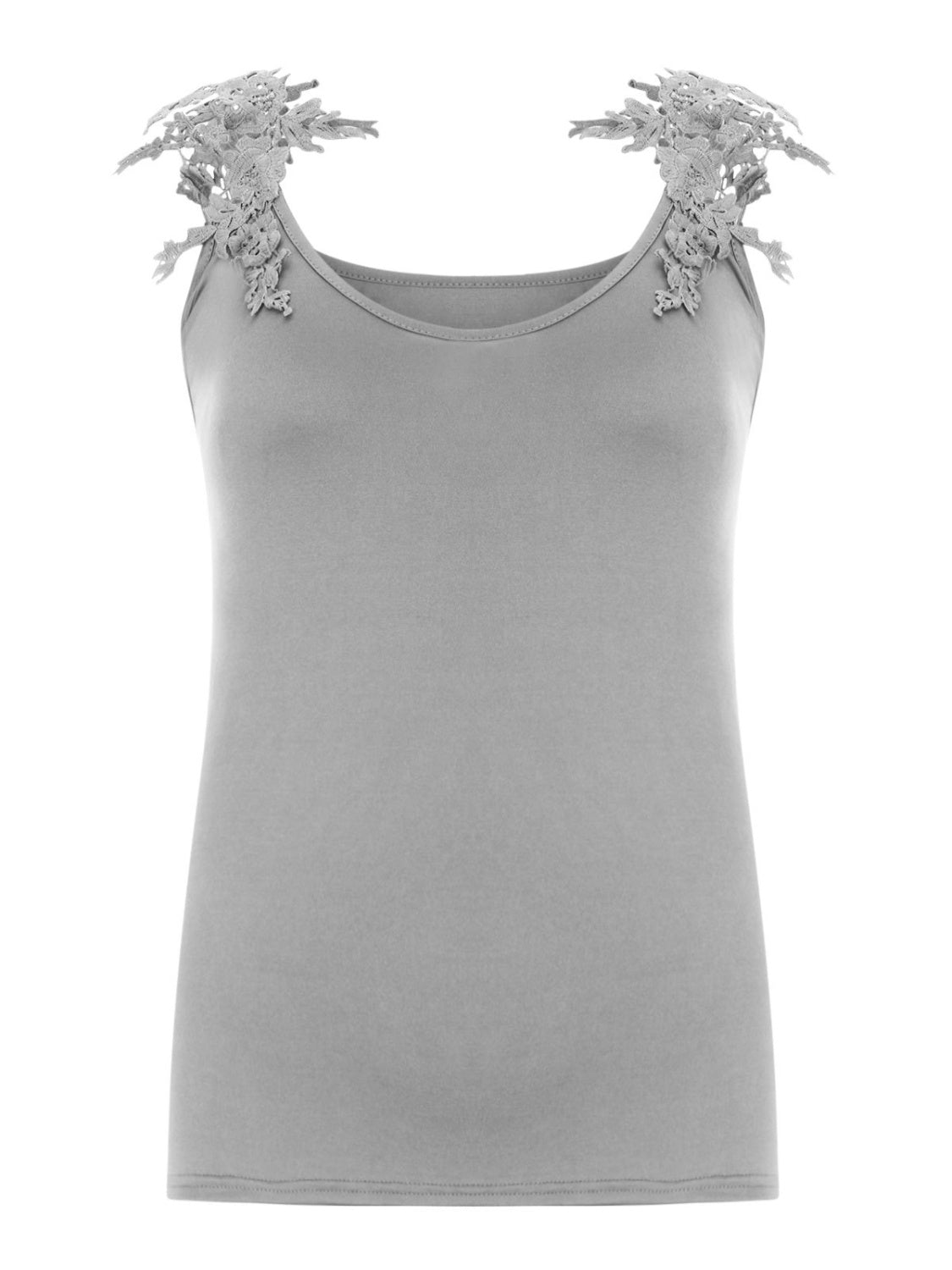 Full Size Lace Detail Scoop Neck Tank-Angel Casuals