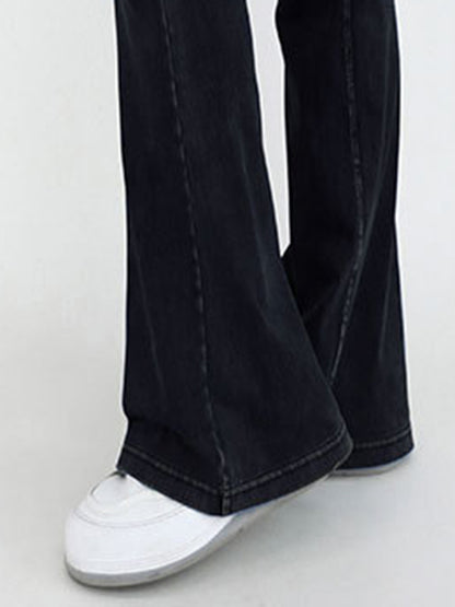 Wide Waistband Bootcut Jeans with Pockets-Angel Casuals