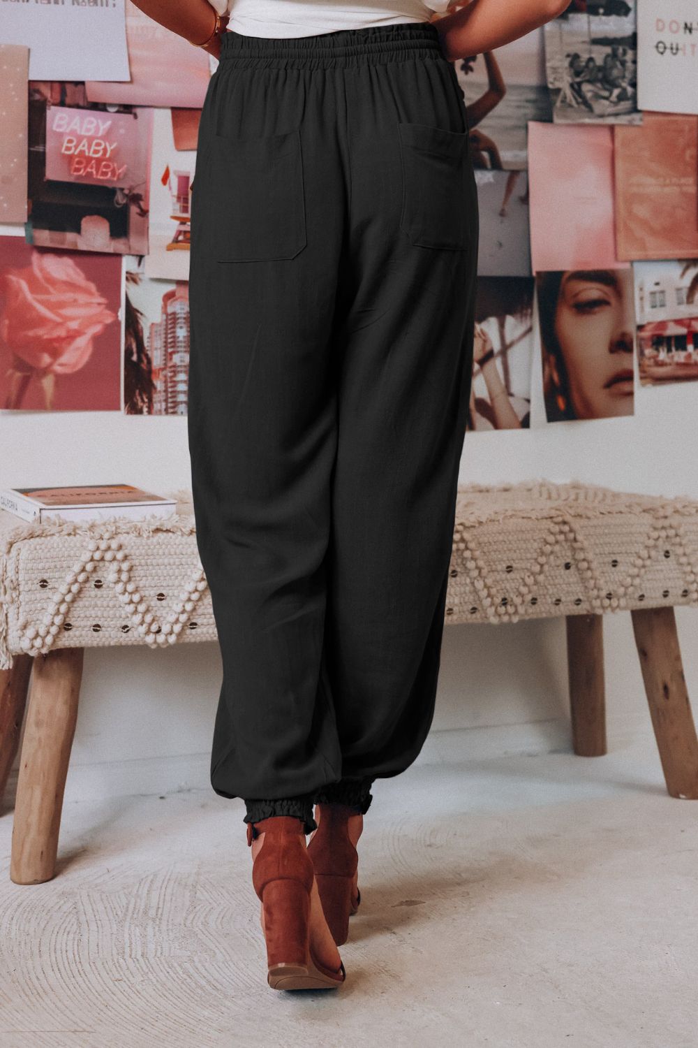 Tied Long Joggers with Pockets-Angel Casuals