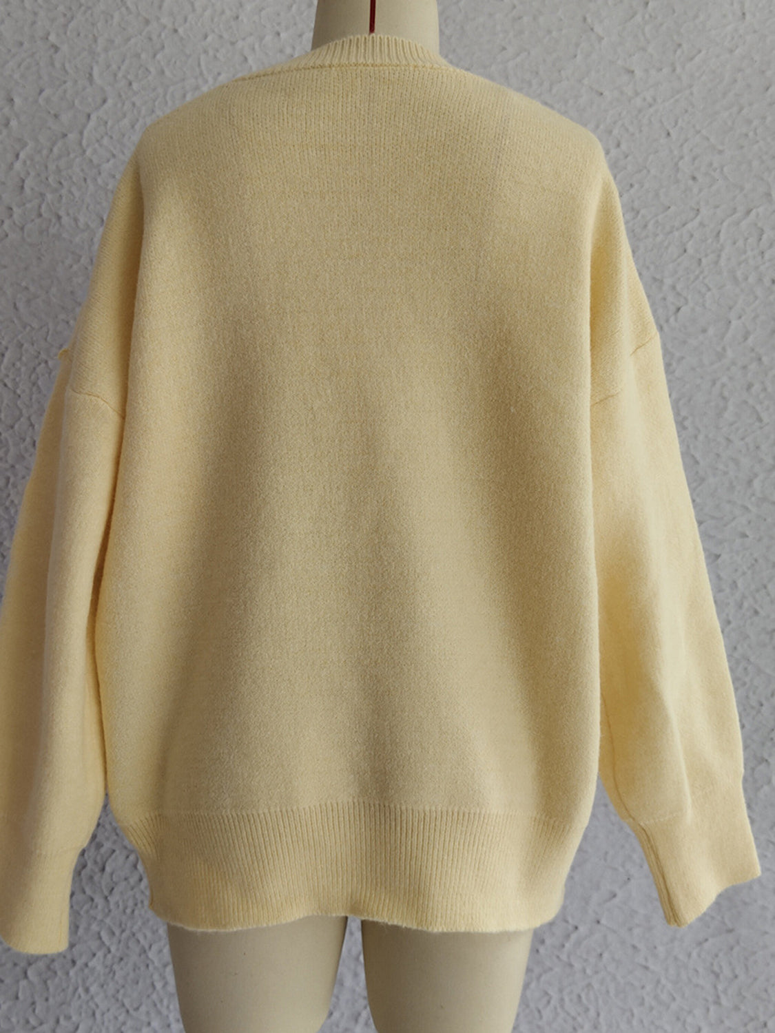 Flower Round Neck Long Sleeve Sweater-Angel Casuals