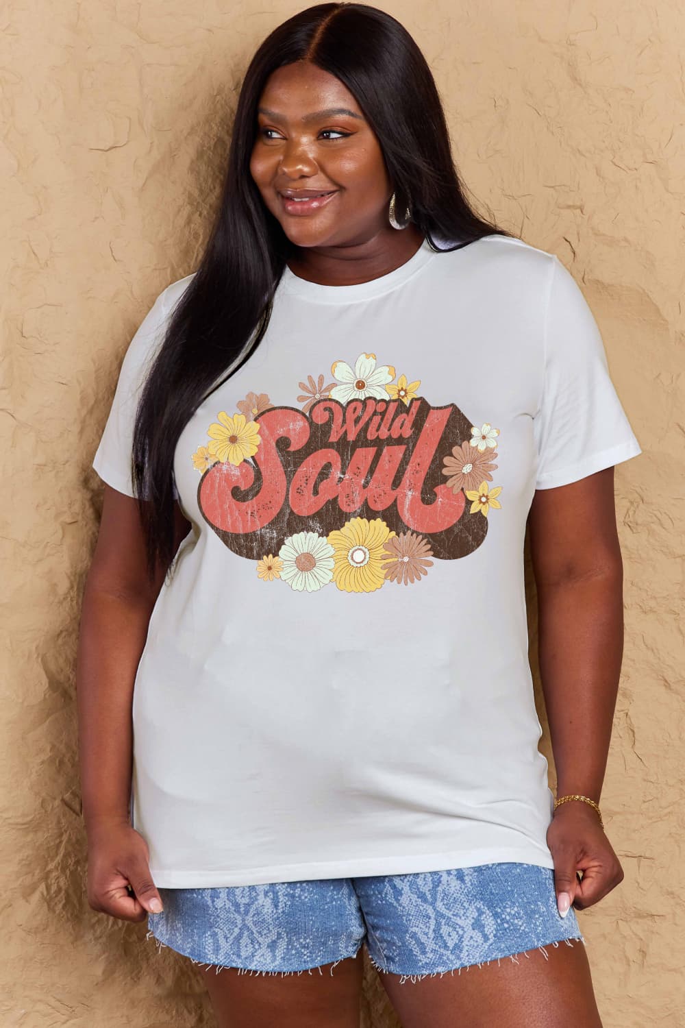 Simply Love Full Size WILD SOUL Graphic Cotton T-Shirt-Angel Casuals