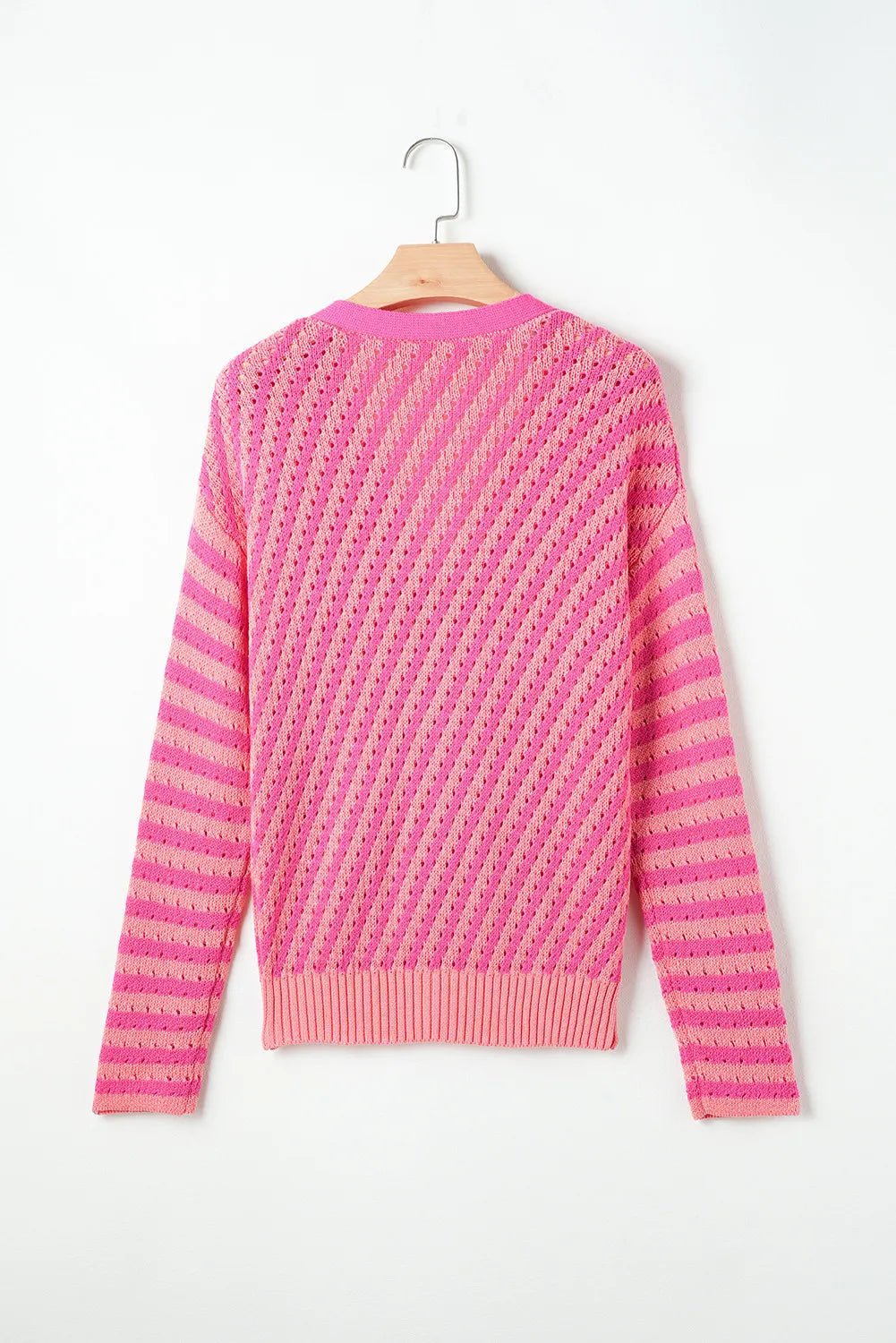 Striped V-Neck Button Up Cardigan-Angel Casuals