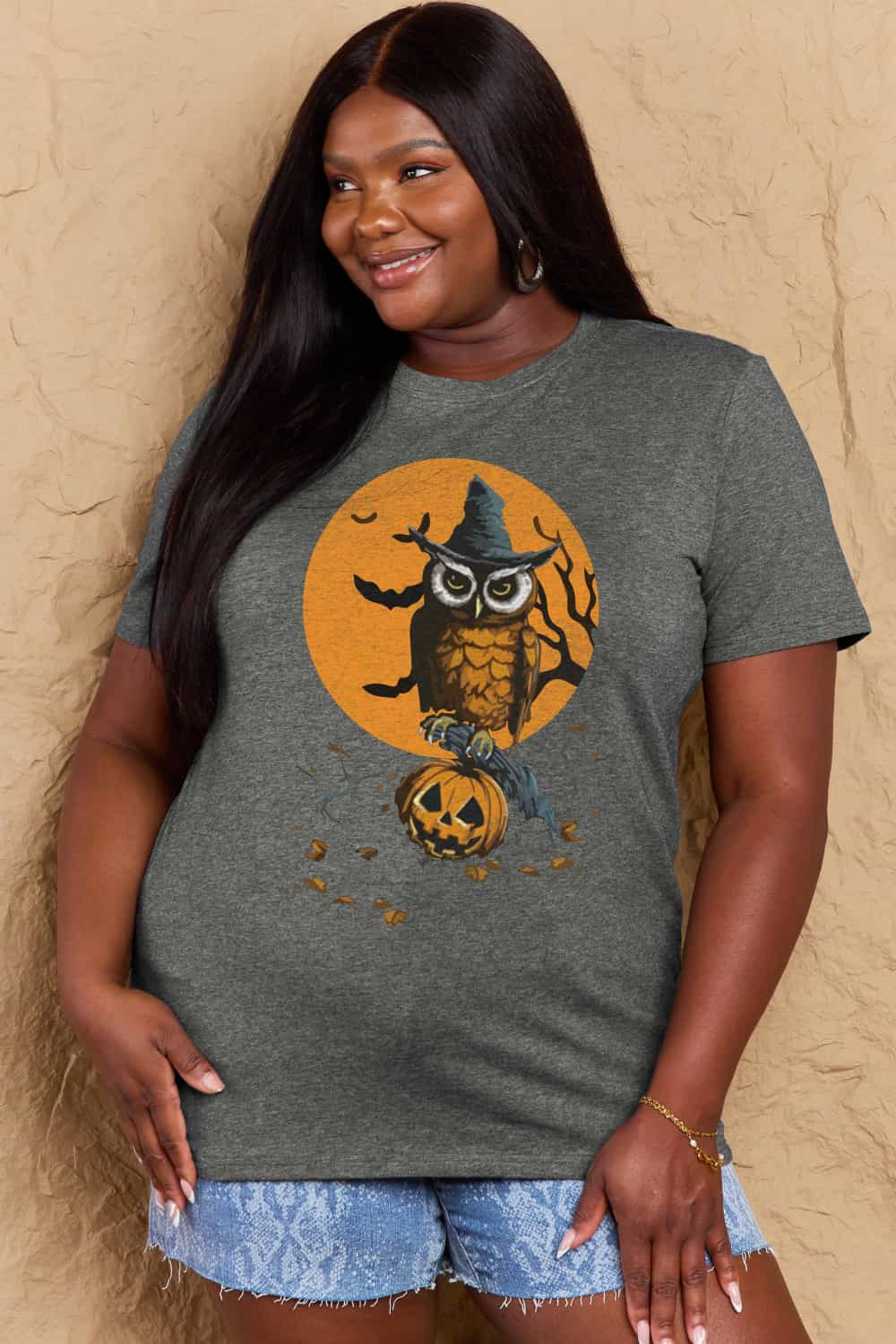 Simply Love Full Size Holloween Theme Graphic Cotton T-Shirt-Angel Casuals