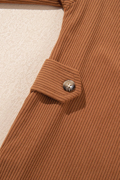 Decorative Pocket Flap Button Up Jacket-Angel Casuals