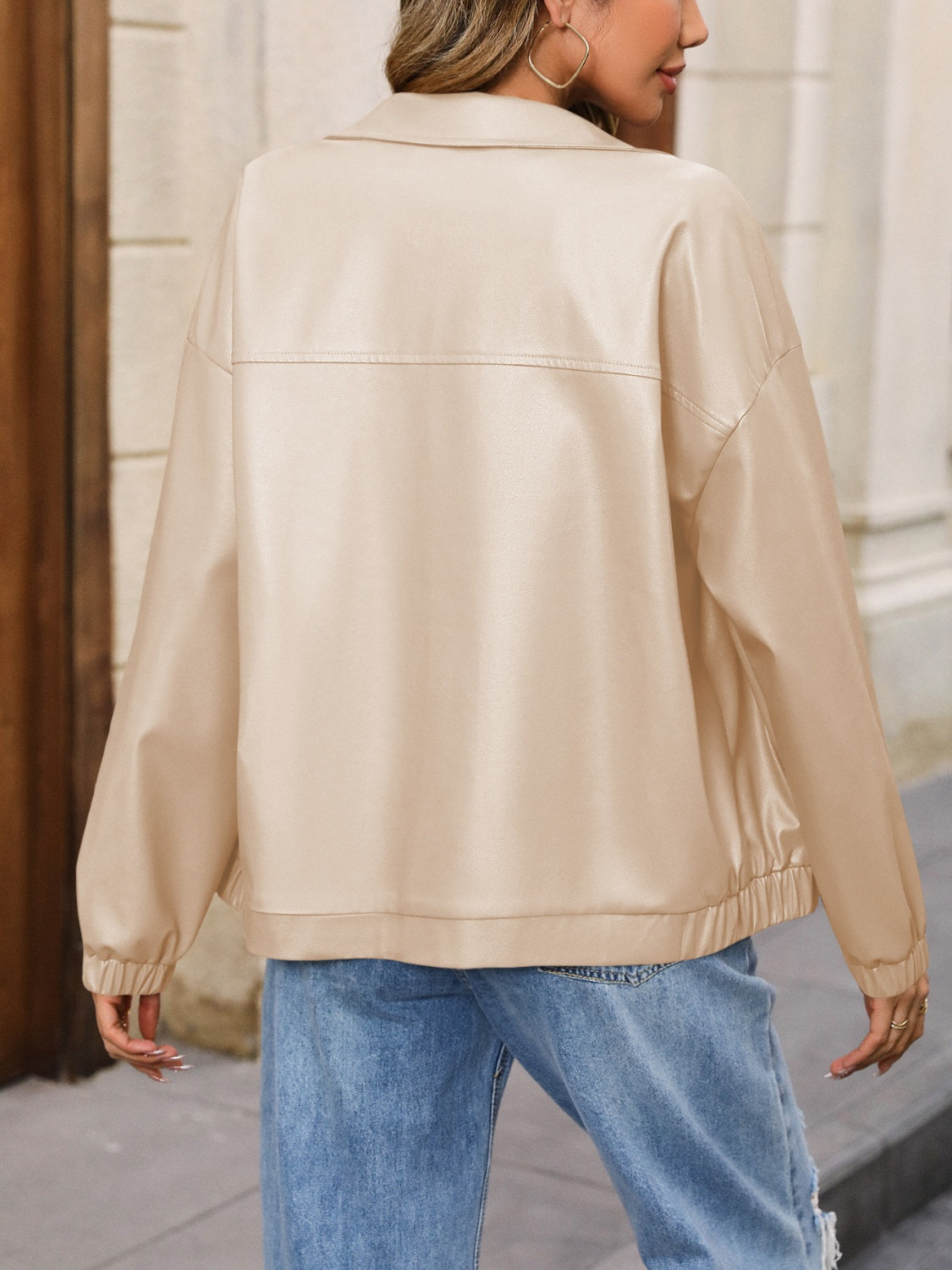 Ivy Lane Zip Up Dropped Shoulder Jacket-Angel Casuals