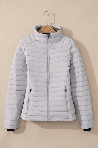 Turtleneck Zip Up Long Sleeve Jacket-Angel Casuals