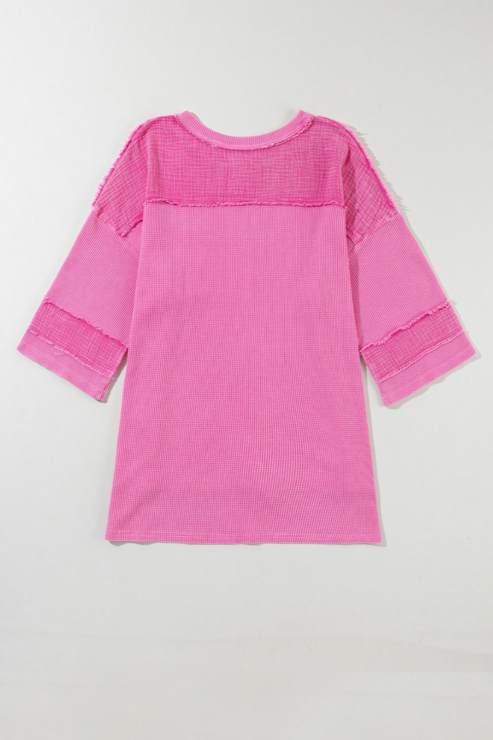 Pocketed Round Neck Three-Quarter Sleeve T-Shirt-Angel Casuals