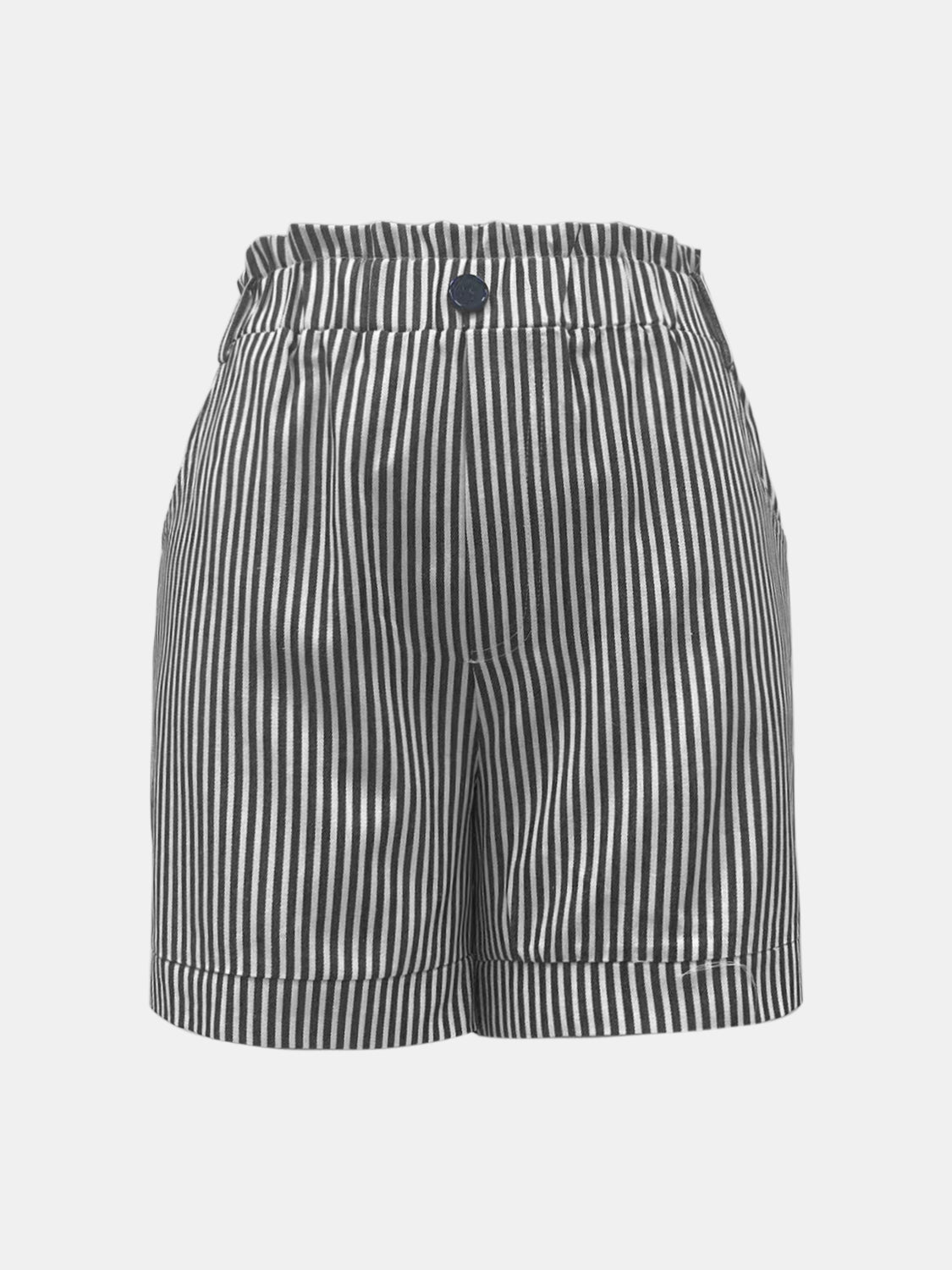 Full Size High Waist Striped Shorts-Angel Casuals