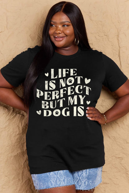 Simply Love Full Size Dog Slogan Graphic Cotton T-Shirt-Angel Casuals