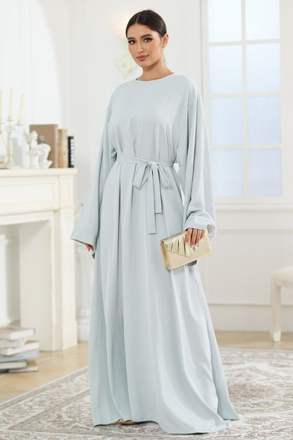 Round Neck Kimono Sleeve Tie Waist Dress-Angel Casuals