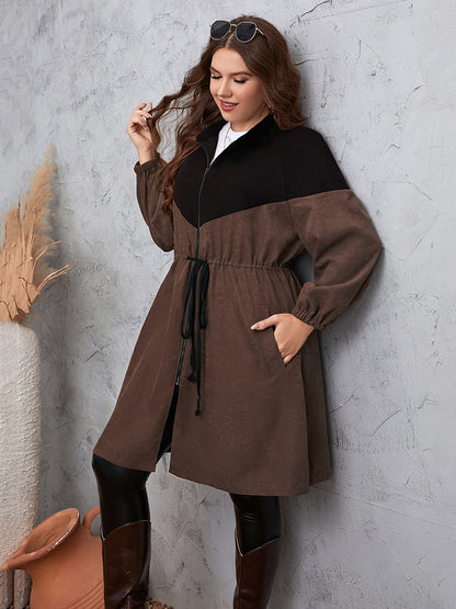 Honey Two-Tone Dropped Shoulder Trench Coat-Angel Casuals