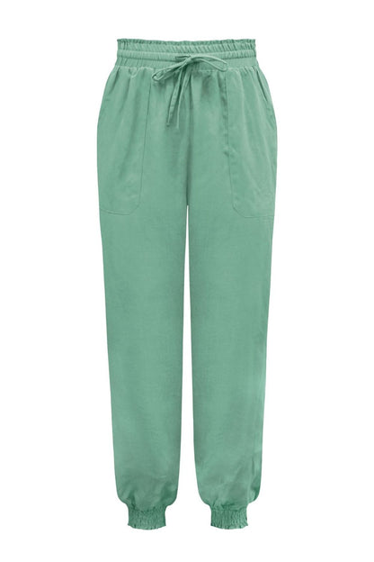 Tied Long Joggers with Pockets-Angel Casuals