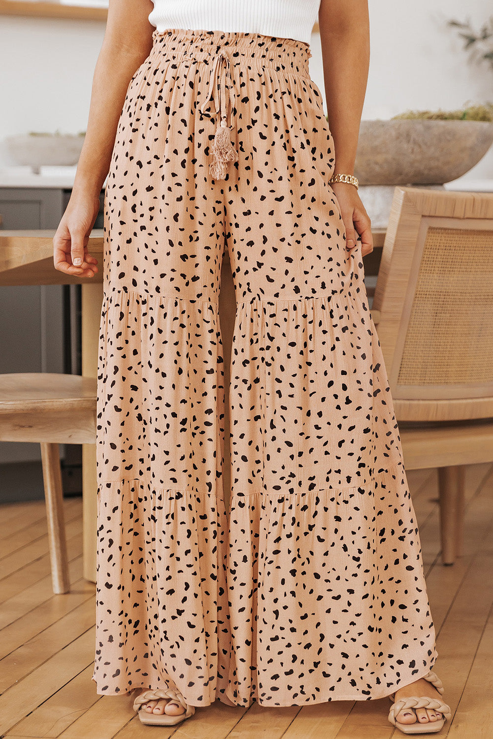 Printed Wide Tiered Pants-Angel Casuals