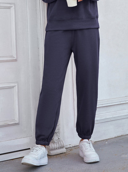 Elastic Waist Joggers with Pockets-Angel Casuals