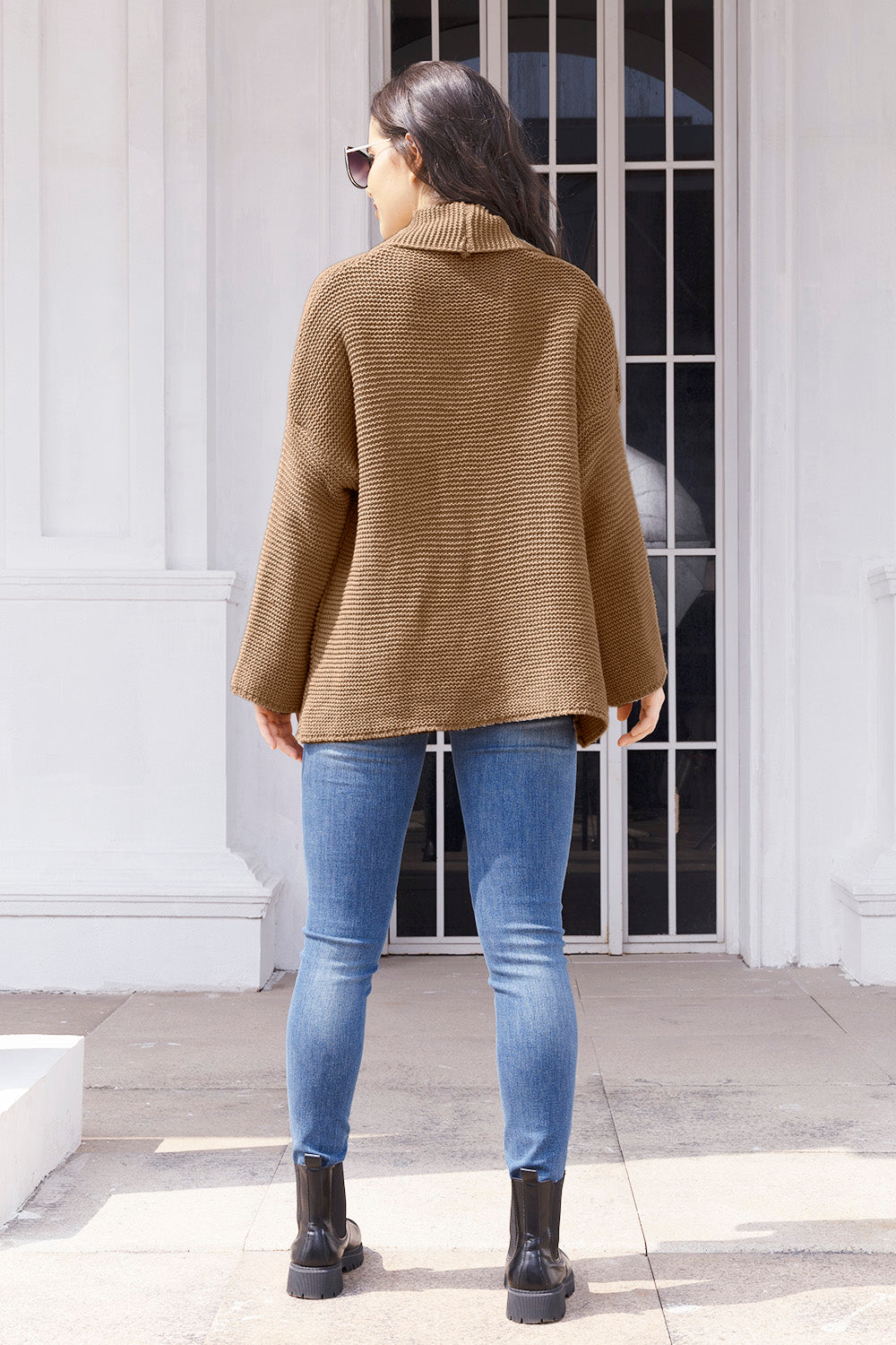 Tied Open Front Long Sleeve Cardigan-Angel Casuals