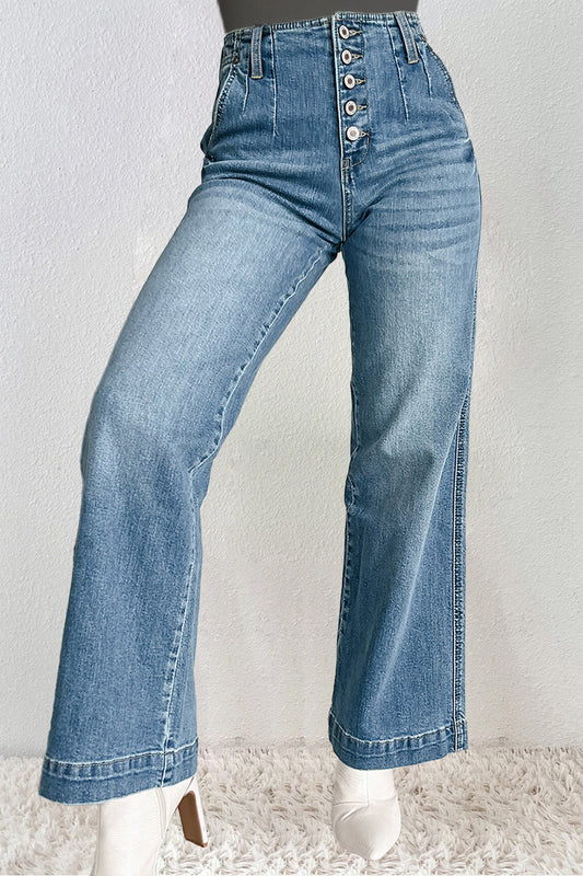 Straight Jeans with Pockets-Angel Casuals