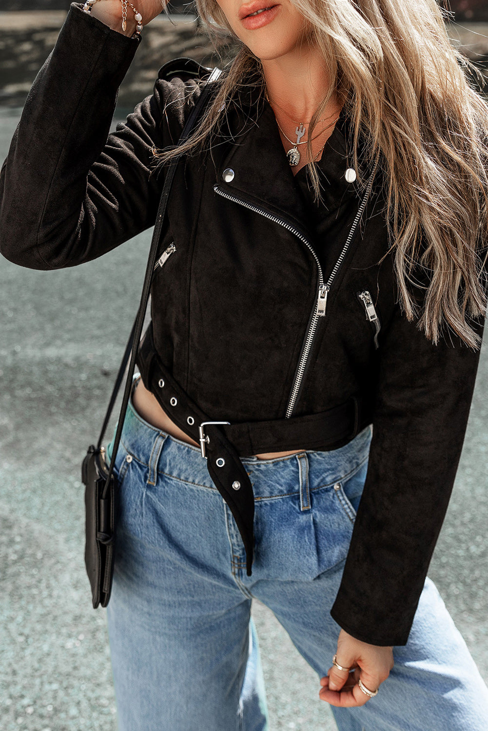 Zip Up Collared Neck Jacket-Angel Casuals