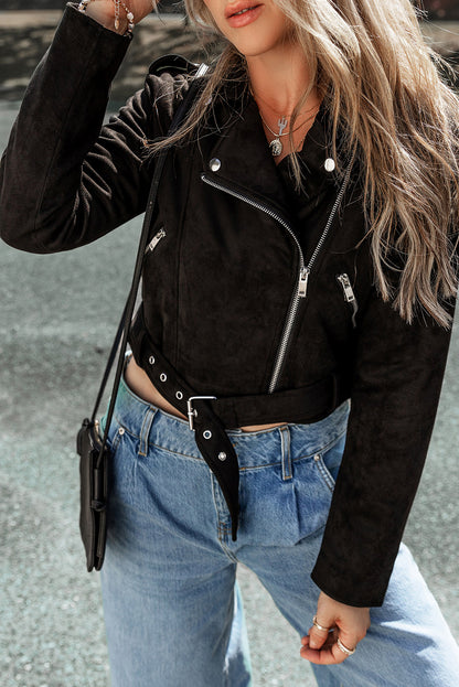 Zip Up Collared Neck Jacket-Angel Casuals