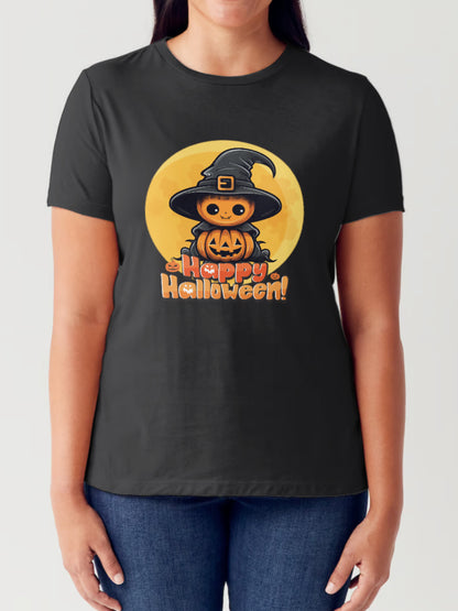 Simply Love Full Size HAPPY HALLOWEEN Short Sleeve Tubular T-Shirt-Angel Casuals