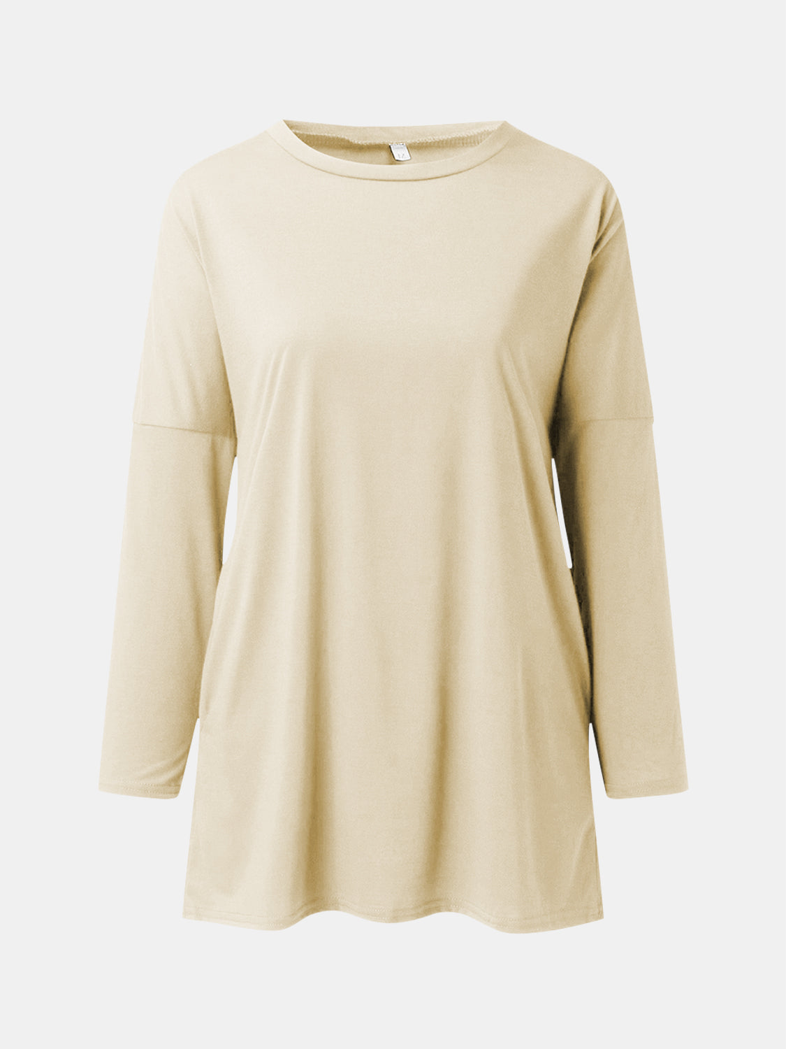 Full Size Round Neck Long Sleeve T-Shirt-Angel Casuals