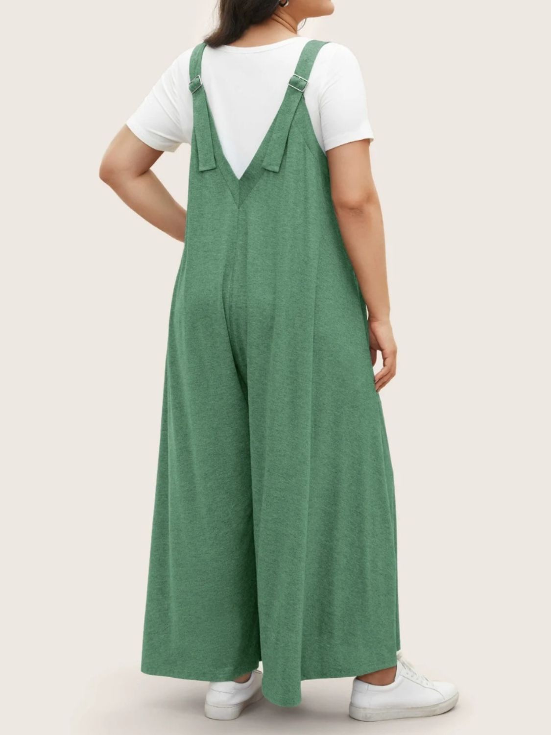 Full Size Pocketed Wide Leg Overalls-Angel Casuals